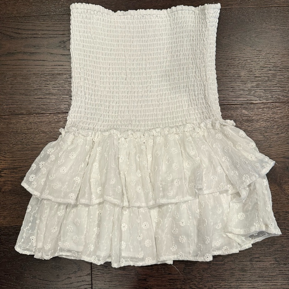 White Ruffle BB Dakota Mini Skirt